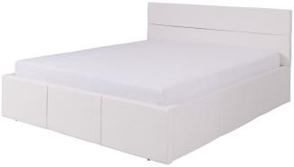 Polsterbett Bett Doppelbett LABRI Kunstleder Weiß 160x200cm