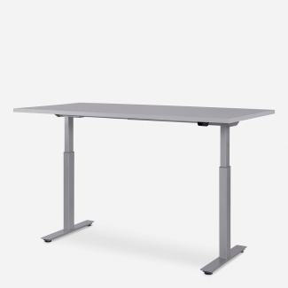160 x 80 cm WRK21® SMART - Grau Uni / Grau elektrisch höhenverstellbarer Schreibtisch