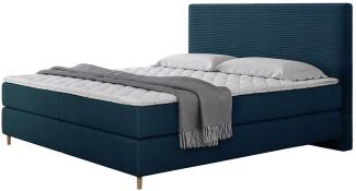 Boxspringbett Lorenka Cord (Farbe: Poso 05 + Kronos 05, Größe: 140x200 cm)