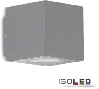 ISOLED LED Wandleuchte Up&Down 2x3W CREE, IP54, silber, warmweiß