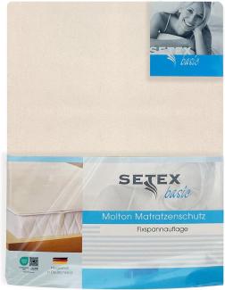 SETEX Molton Matratzenschutz, 90 x 190 cm, Eckgummis, Matratzenschoner aus 100 % Baumwolle, Basic, Naturfarben