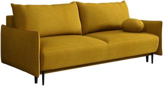 Sofa Dravolt mit Schlaffunktion, Bequeme 3 Sitzer Schlafsofa mit Bettkasten (Farbe: Velo 626)