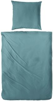 Traumhaft gut schlafen Perkal-Bettwäsche 2-teilig, Uni-Farben, in versch. Farben und Größen : 80 x 80 cm, 155 x 220 cm : Jade