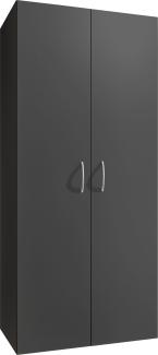 Mehrzweckschrank >MULTIRAUMKONZEP< in Graphit - 80x185x40cm (BxHxT)