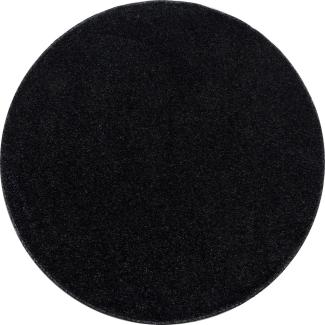 Kurzflor Teppich Alberto rund - 120 cm Durchmesser - Grau