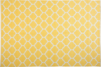 Teppich gelb 160 x 230 cm marokkanisches Muster zweiseitig Kurzflor AKSU