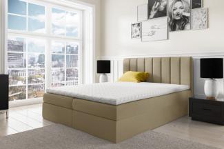 Stylefy 'Arcelia' Boxspringbett, Velours Jasmine Creme 120 x 200 cm