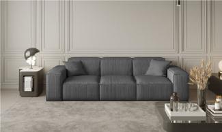 Sofa Designersofa CELES 3-Sitzer in Stoff Scala Grau