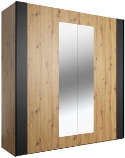 Schwebetürenschrank Sigma Kleideschrank 200x64x213cm artisan eiche schwarz