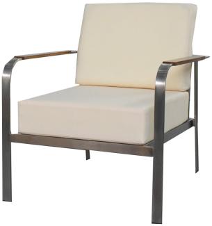 Luxus Premium Garten Lounge Stuhl Sessel SET Gartensofa Gartenmöbel Edelstahl