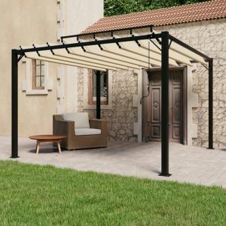 vidaXL Pergola mit Lamellendach 3x3 m Creme Stoff und Aluminium 313924