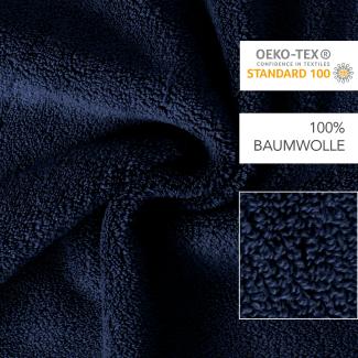HOMESTORY Premium Handtuch-Set 100% Baumwolle, Frottee, weich, saugstark und schnelltrocknend, 450g/m², Oeko-Tex 100 10x Badetuch - 100x150 cm Dunkelblau