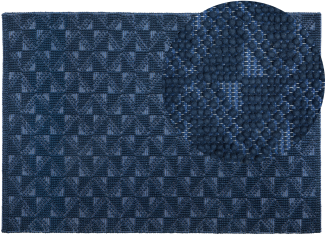 Teppich marineblau 160 x 230 cm Kurzflor SAVRAN