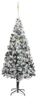 vidaXL Künstlicher Weihnachtsbaum mit Schnee LEDs & Kugeln Grün 400 cm