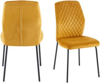 Stuhl 2er Set Gelb Polsterstuhl Essstuhl Küchenstuhl Stuhlset Stühle
