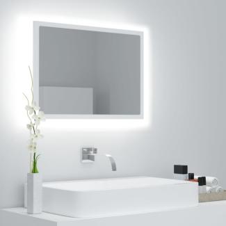 LED-Badspiegel, Spanplatte Weiß, 60 x 8,5 x 37 cm