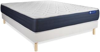 Actiflex sleep Matratze 160x190cm + Bettgestell mit Lattenrost, Härtegrad 2, Taschenfederkern und Memory-Schaum, Höhe : 22 c