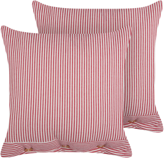 Kissen 2er Set Baumwolle Rot AALITA 45 x 45 cm