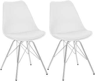 Homexperts 'URSEL' 2er Set Stuhl, Kunststoff - Polypropylen weiß, B 48 x H 86 x T 55,5 cm