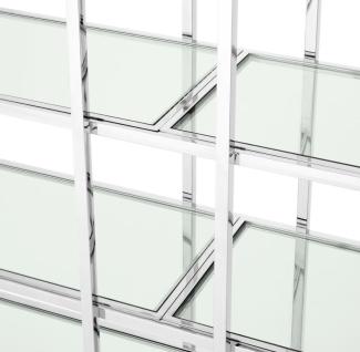 Casa Padrino Luxus Regalschrank Silber 220 x 40 x H. 253 cm - Luxus Qualität