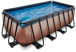 EXIT Wood Pool mit Filterpumpe - braun 400x200x122cm