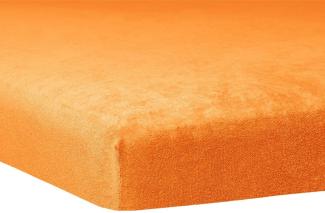Traumschlaf Flausch Biber Topper Spannbettlaken | 90x190 cm - 100x200 cm | orange