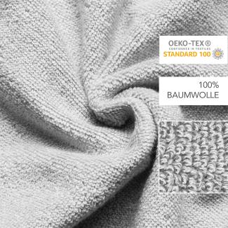 HOMESTORY Premium Handtuch-Set 100% Baumwolle, Frottee, weich, saugstark und schnelltrocknend, 380g/m², Oeko-Tex 100, Grau 4x Handtuch - 50x100 cm
