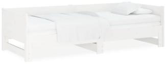 Ausziehbares Tagesbett Weiß Massivholz Kiefer 2x(90x190) cm