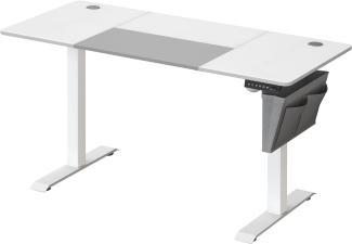Songmics elektrisch höhenverstellbarer Schreibtisch mit Memory-Funktion, Spanplatte / Stahl basisweiß-taubengrau, 60 x 140 x (72-120) cm
