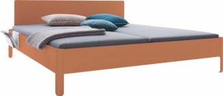 NAIT Doppelbett farbig lackiert Apricotbraun 140 x 220cm Mit Kopfteil