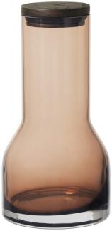Blomus Wasserkaraffe Lungo S, Karaffe, Wasserbehälter, Glas farbig, Eiche, Silikon, Coffee, 600 ml, 64174