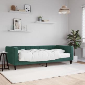 Tagesbett mit Matratze Dunkelgrün 90x200 cm Samt