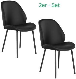 2er-Set Design Stuhl VIENNA Vintage-Braun schwarze Beine