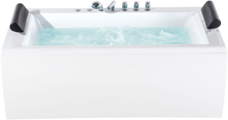 Whirlpool Badewanne weiß rechteckig mit LED 172 x 83 cm MONTEGO