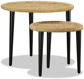 vidaXL Couchtisch-Set 2-tlg. Naturjute