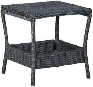 vidaXL Gartentisch Dunkelgrau 45x45x46,5 cm Poly Rattan 313306