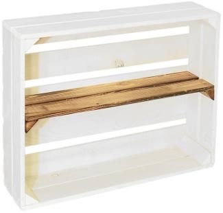 CHICCIE 5 Set Holzregal Schmalhanz 50x40x15cm - Weiß Geflammt 1x Langes Regal