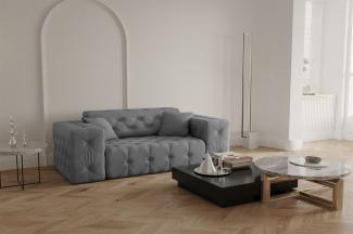 Sofa Designersofa CHANTAL 2-Sitzer in Stoff Opera Velvet Grau
