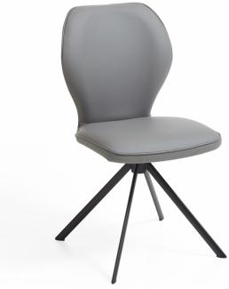 Niehoff Sitzmöbel Colorado Trend-Line Design-Stuhl Eisengestell - Leder - 180° drehbar Napoli schiefergrau