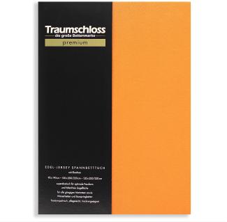Traumschloss Premium Edel-Jersey Spannbettlaken mandarine 180-200x200-220