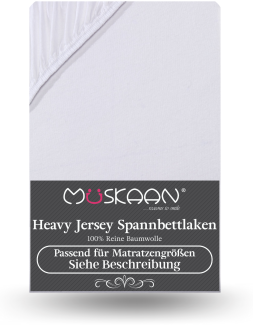 Müskaan - Premium Jersey Spannbettlaken 120x200 cm - 130x200 cm 100% Baumwolle 160 g/m² weiß