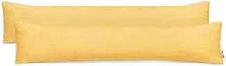 DecoKing 2 Kissenbezüge 20x145 cm Jersey Baumwolle Reißverschluss gelb Amber