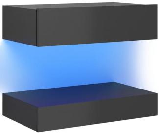 TV-Schrank mit LED-Leuchten Hochglanz-Grau 60x35 cm