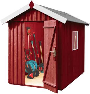 WEKA Schwedenhaus Gr. 1 162x170 Gerätehaus aus Holz in Rot Geräteschrank mit 32 mm Wandstärke Gartenhaus