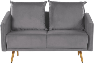 2-Sitzer Sofa Samtstoff grau MAURA