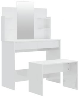 Schminktisch-Set Hochglanz-Weiß 96x40x142 cm