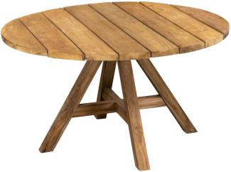 Inko Teakholz-Tisch Abacus rund recyceltes Teak Gartentisch Holztisch 2 Größen zur Auswahl Ø 110 cm
