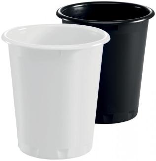 DURABLE Papierkorb BASIC, Kunststoff, 13 Liter, weiß rund, Höhe: 320 mm, Durchmesser: 290 mm (1701572010)