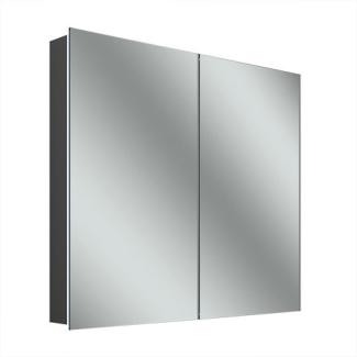 Schneider ADVANCED Line Comfort LED Lichtspiegelschrank, 2 Türen, 71,5x71,5x12cm, 194.070, Ausführung: EU-Norm/Korpus schwarz matt - 194.070.02.41