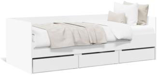 vidaXL Tagesbett mit Schubladen Weiß 100x200 cm Holzwerkstoff